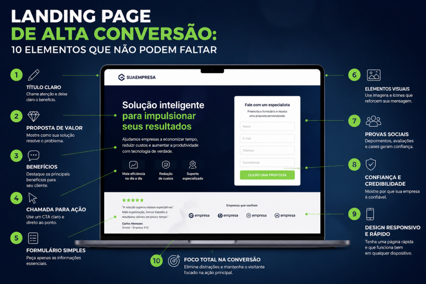 Landing page de alta conversão: 10 elementos que não podem faltar